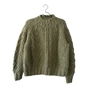 Vintage Hand Knit for Standun Ireland Green Heavyweight Pure Wool Sweater Large